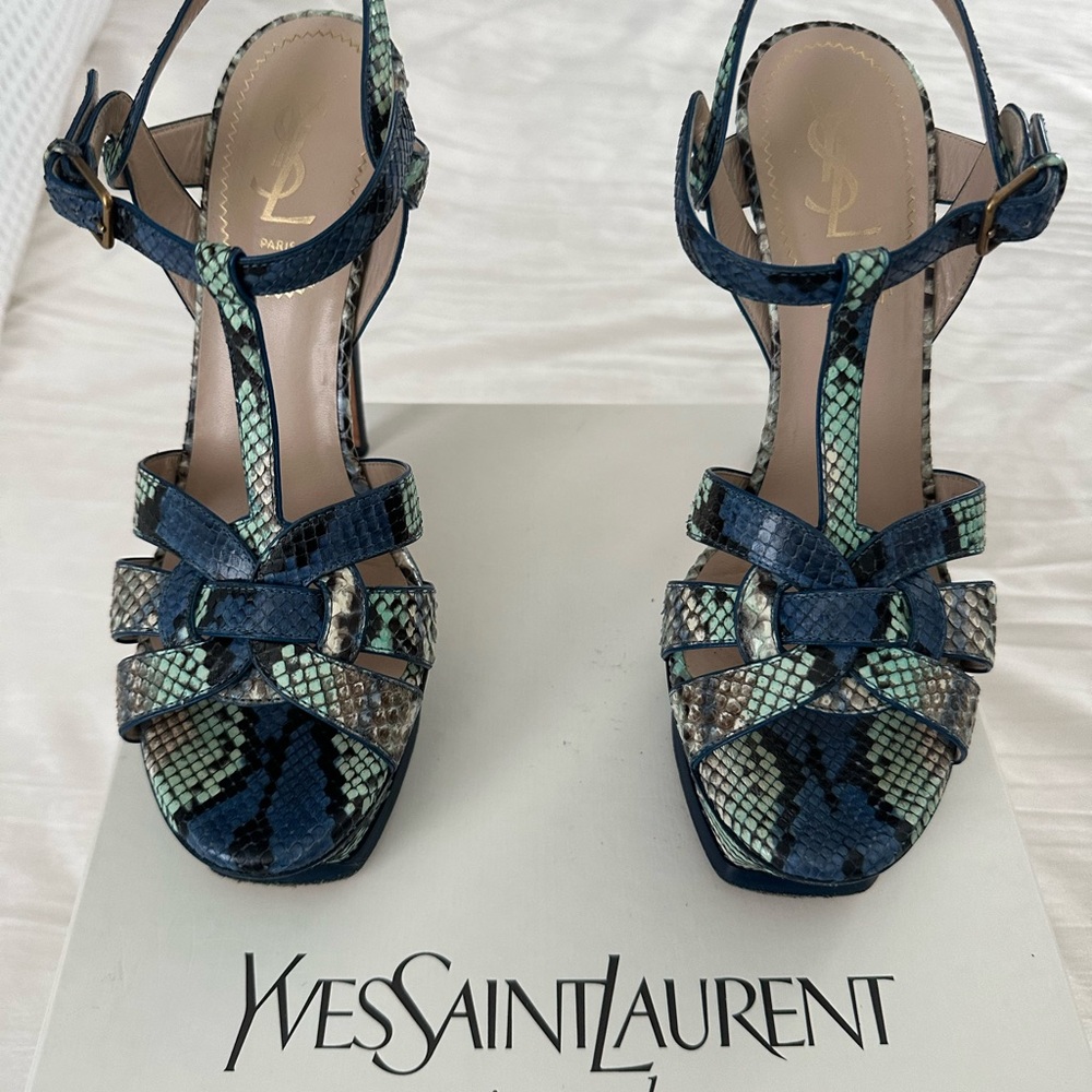 Yves Saint Laurent Multicolor Snakeskin Heels